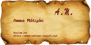 Amma Mátyás névjegykártya